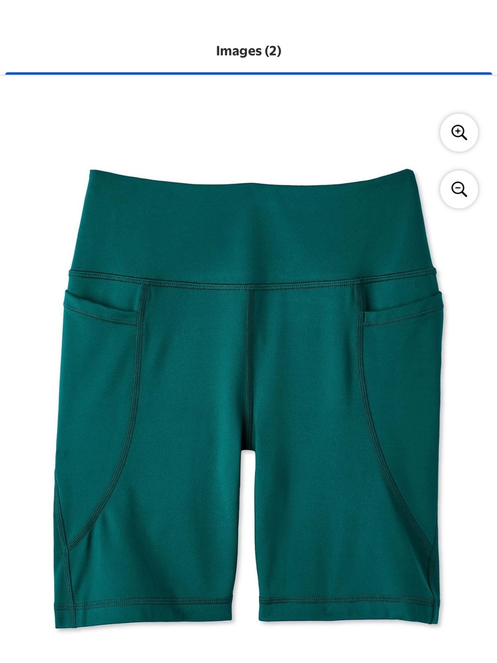 Athletic Works Short 7" High-Waist Bike Shorts in Teal with Side Pockets